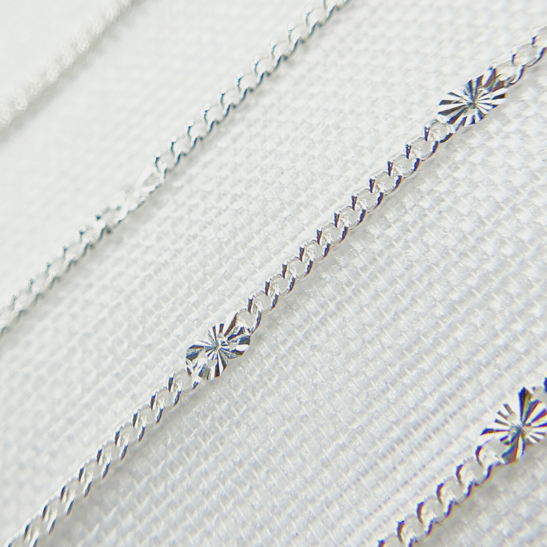69S3SS. 925 Sterling Silver Satellite Curb Link Chain