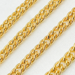 Load image into Gallery viewer, V34GP. Gold Plated 925 Sterling Silver Hollow Double Curb Chain