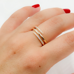 Load image into Gallery viewer, 14K Solid Gold Diamond Wrap Ring.