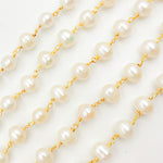 Load image into Gallery viewer, Buy Gold Plated Wire Freshwater Pearl Chain