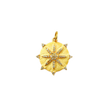 Load image into Gallery viewer, 14K Solid Gold Circle Sun Pendant with Diamonds. GDP346