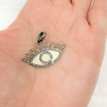 Load image into Gallery viewer, Diamond Sterling Silver Eye Enamel Pendant