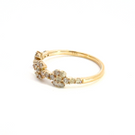 Load image into Gallery viewer, 14K Solid Gold Diamond Flowers Band Ring.