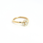 Load image into Gallery viewer, 14k Solid Gold Diamond Flower Ring.
