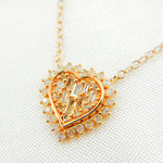 Load image into Gallery viewer, NFE71233. 14k Solid Gold Diamond Heart Baguette Necklace