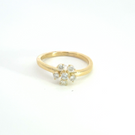 Load image into Gallery viewer, 14k Solid Gold Diamond Flower Ring.