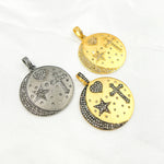 Load image into Gallery viewer, DP404. Diamond Sterling Silver Round Star, Heart & Cross Pendant