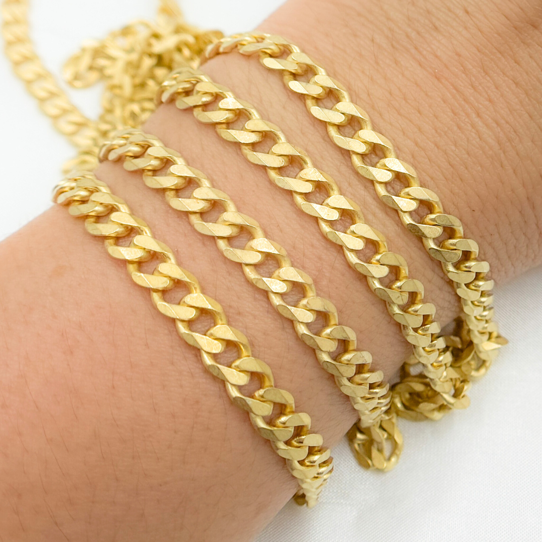 Gold Plated Sterling Silver Matte Curb Chain