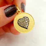 Load image into Gallery viewer, DP259. Diamond & Sterling Silver Round Heart Pendant
