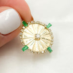 Load image into Gallery viewer, 14K Solid Gold Diamond Round Circle with Gemstones