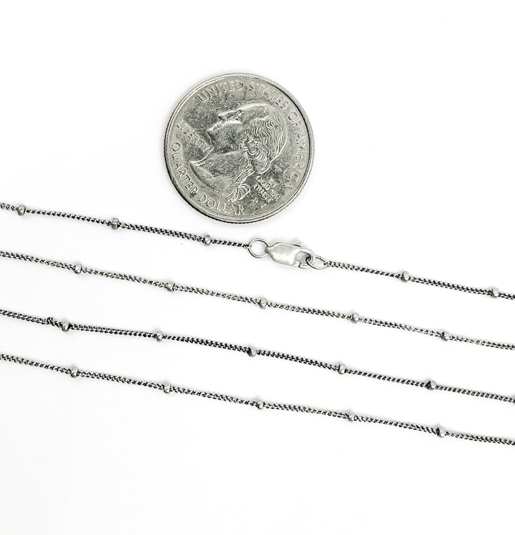 Oxidized 925 Sterling Silver Satellite Finished Necklace. 444OXNecklace