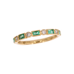 Load image into Gallery viewer, RAC02421EM. 14K Solid Gold Diamond and Emerald Ring