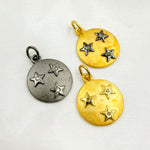 Load image into Gallery viewer, DC088. Diamond Sterling Silver Round Star Charm