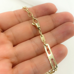 Load image into Gallery viewer, 501296G Bracelet. 14k Solid Yellow Gold Mirror Flat Rectangle Link Bracelet