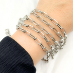 Load image into Gallery viewer, Oxidized 925 Sterling Silver Diamond Cut Paperclip Chain