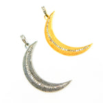 Load image into Gallery viewer, DP101. Diamond Sterling Silver Moon Pendant
