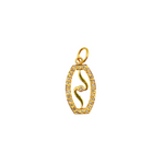 Load image into Gallery viewer, 14K Solid Gold Organic Shape Pendant with Diamonds. GDP151