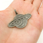 Load image into Gallery viewer, DP425. Diamond Silver Planet Shape Pendant