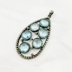 Load image into Gallery viewer, DSP20. Diamond Sterling Silver Black Rhodium Black Spinel Drop Pendant