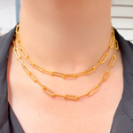 Load image into Gallery viewer, Buy 14K Gold-Filled Smooth Paperclip Finished Necklace