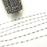 Load image into Gallery viewer, Oxidized Sterling Silver Fancy Tube Chain