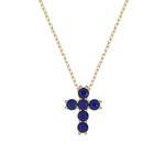 Load image into Gallery viewer, CP97251. 14k Solid Gold Gemstone Cross Necklace