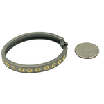 Load image into Gallery viewer, KSG12. 14K Gold and Black Rhodium Sterling Silver Pave Diamond Bangle