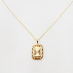 Load image into Gallery viewer, Solid Gold Diamond Rectangle Necklace