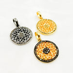 Load image into Gallery viewer, DP395. Diamond Sterling Silver Round Fancy Pendant
