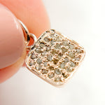 Load image into Gallery viewer, DC243. Diamond Sterling Silver Square Charm
