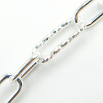 Load image into Gallery viewer, Sterling Silver Diamond Cut & 3 Smooth Links Long and Short Chain