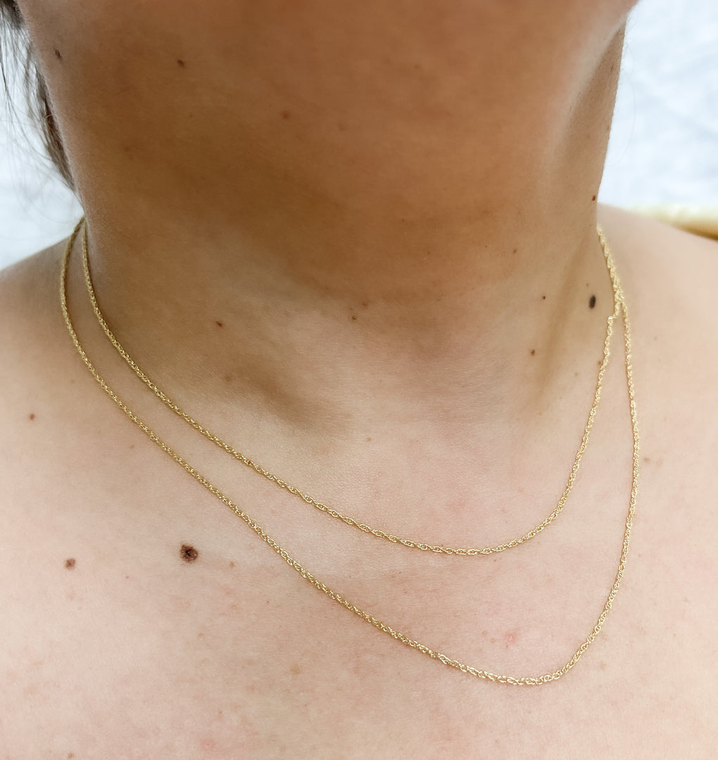 14K Solid Gold Wheat Chain