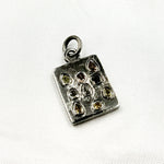 Load image into Gallery viewer, DP414. Diamond Sterling Silver Rectangle Charm with Fancy Diamond