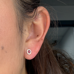 Load image into Gallery viewer, ER113509YRU. 14K Solid Gold Diamond & Ruby Earrings