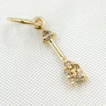 Load image into Gallery viewer, 14K Solid Gold Diamond Arrow Charms