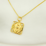 Load image into Gallery viewer, GDP181. 14K Solid Gold Square Love Pendant with Diamonds