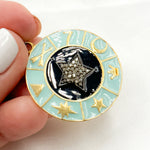 Load image into Gallery viewer, Shop Now Diamond Sterling Silver Round Star Enamel Pendant