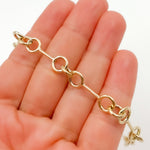 Load image into Gallery viewer, Buy 14K Solid Gold Hollow Bar and Rings Bracelet