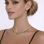 Load image into Gallery viewer, NFL70815EM. 14K Solid Gold Diamond and Gemstone Dangle Necklace