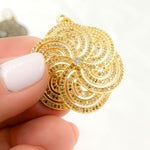 Load image into Gallery viewer, DP255. Diamond Sterling Silver Flower Pendant with Gemstone