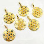 Load image into Gallery viewer, DSP073. Sterling Silver Round Pendant with Gemstone