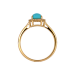 Load image into Gallery viewer, CR97176TQ7X5. 14K Solid Gold Diamond and Turquoise Ring