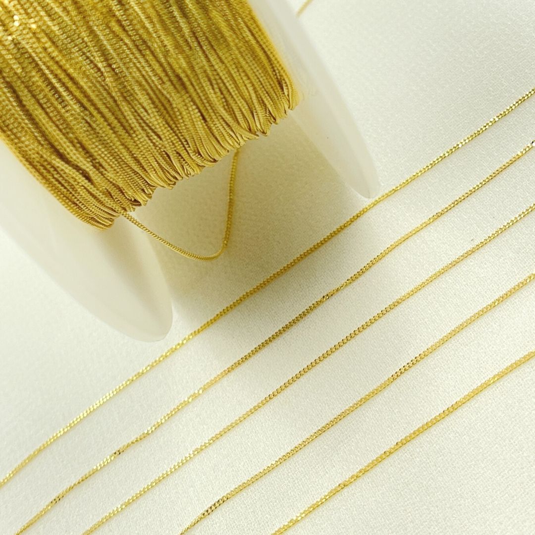 14K Solid Gold Flat Cuban Links Chain