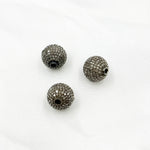 Load image into Gallery viewer, DC813. Black Rhodium 925 Sterling Silver Round Bead