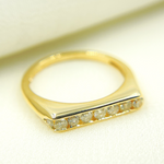 Load image into Gallery viewer, 14K Solid Yellow Gold Diamond Ring.