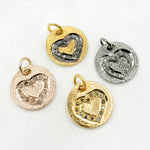 Load image into Gallery viewer, Diamond Sterling Silver Round Heart Charm