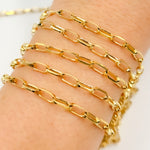 Load image into Gallery viewer, Gold Plated Sterling Silver Rectangular Link Chain