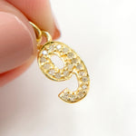 Load image into Gallery viewer, DC190. Diamond Sterling Silver Number "9" Charm