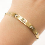 Load image into Gallery viewer, 14K Solid Yellow Gold Diamond Bangle