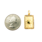 Load image into Gallery viewer, 14K Solid Gold with Diamonds Rectangle Shape Sun Charm. GDP114